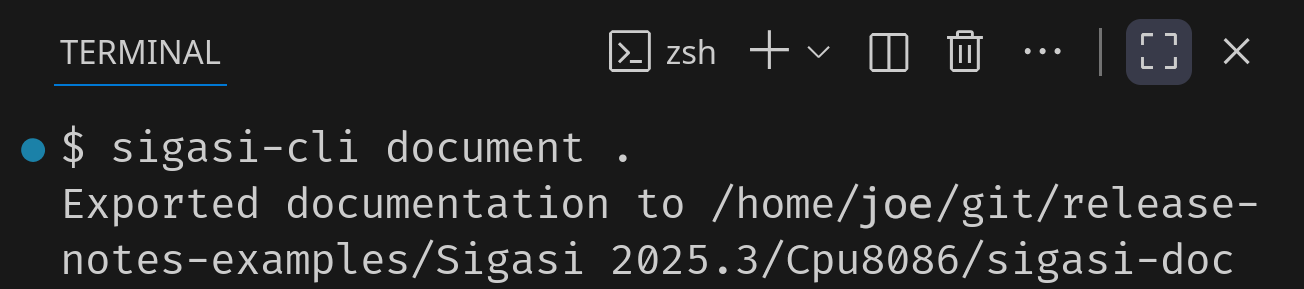 Sigasi CLI running in SVH's terminal Sigasi CLI running in SVH's terminal