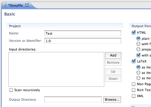 Doxyfile configuration example