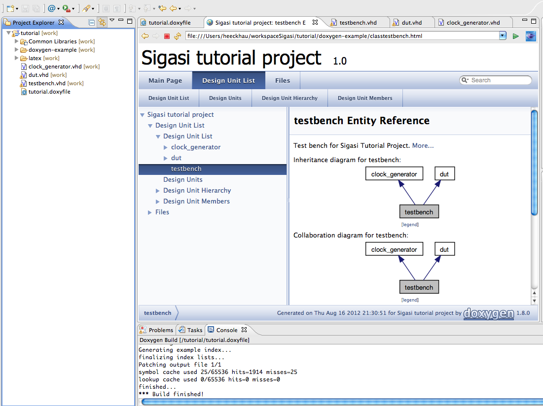 Doxygen for tutorial project
