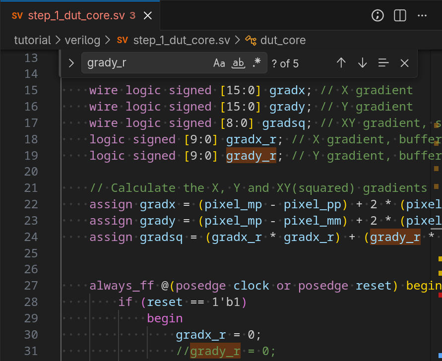 Search in the Editor