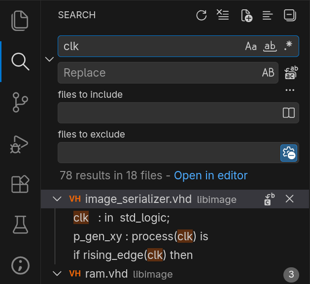 Text search and replace in the entire workspace
