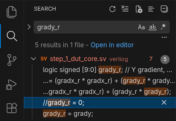 Text search in entire workspace