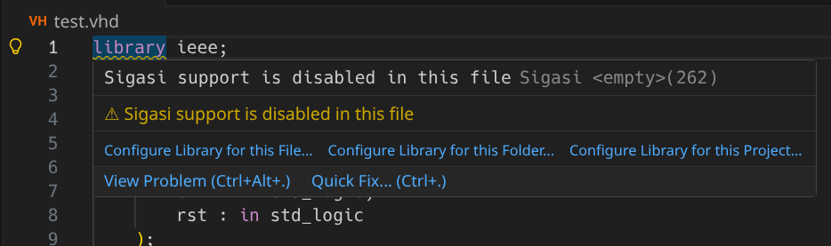 VS Code: A hover suggesting to apply library mapping