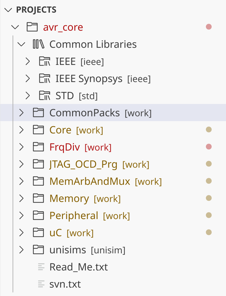 Library mapping in the Sigasi Project View