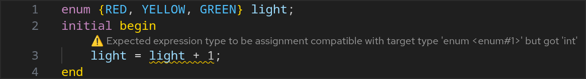 Warning on assignments from integral numbers to enums